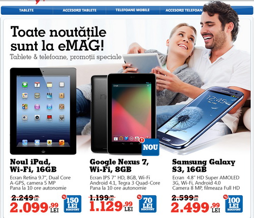 Google Nexus 7 la reducere