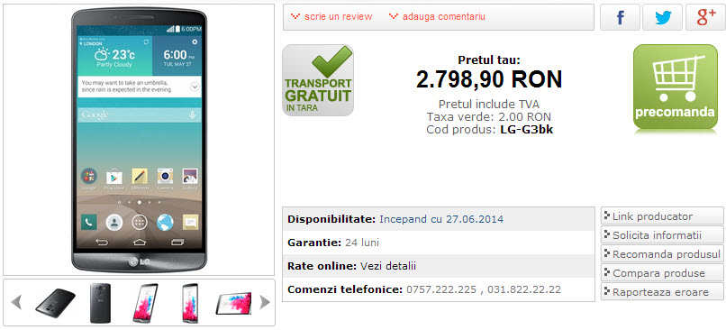 Pret LG G3 Marketonline