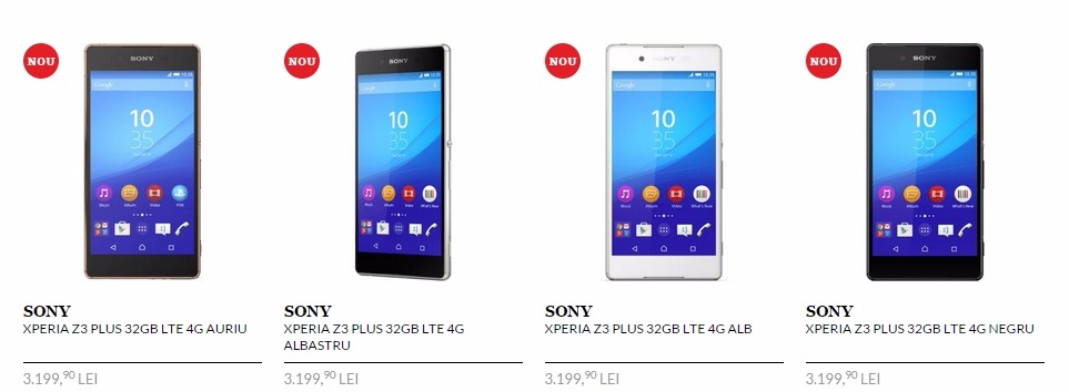 Pret Sony Xperia Z3 Plus