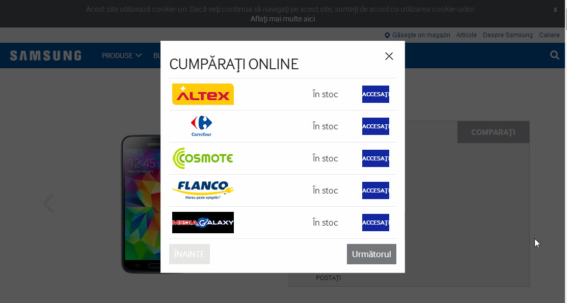 Samsung.com oferă acum opțiunea de a cumpăra produse direct de pe site În Europa (În România Încă nu!)