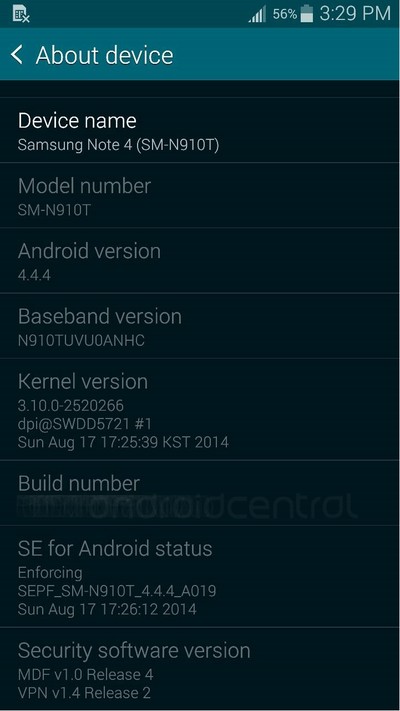 Samsung Galaxy Note 4 screenshot