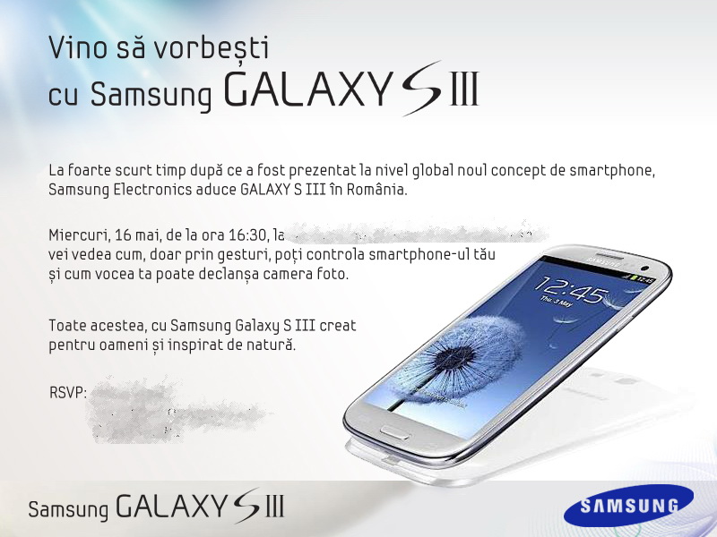 Samsung Galaxy S III lansat oficial in România pe 16 mai!