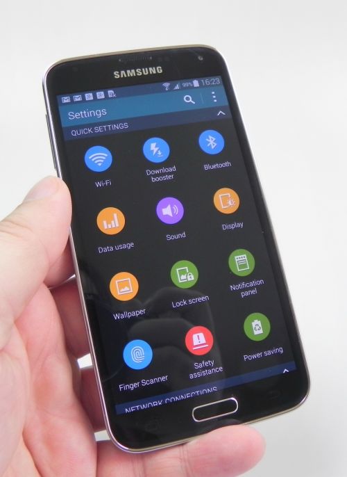 Zona de setari a lui Samsung Galaxy S5