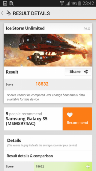 Samsung Galaxy S5 - Benchmark 3D Mark
