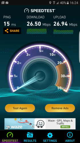 Samsung Galaxy S7 Edge speedtest