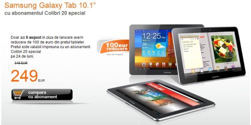 Prețul lui Samsung Galaxy Tab 10.1 la Orange! 