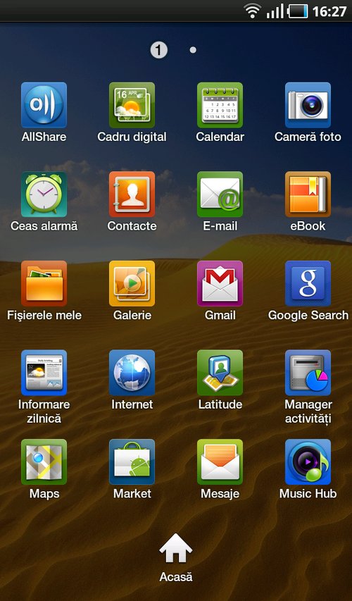 Samsung Galaxy Tab update interfata