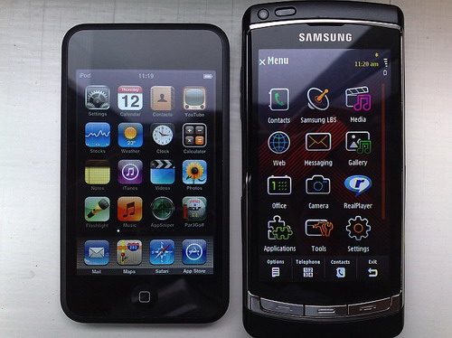 Omnia HD versu iPod Touch