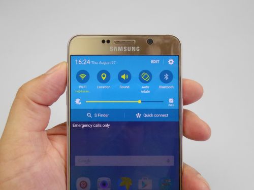 Samsung Galaxy Note 5 quick settings