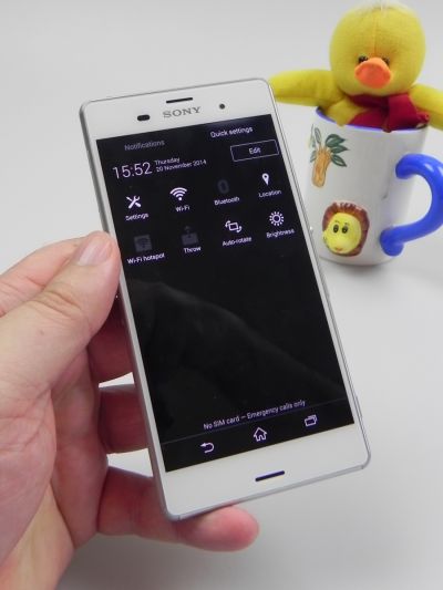 Sony Xperia Z3 toggle-urile Quick Settings