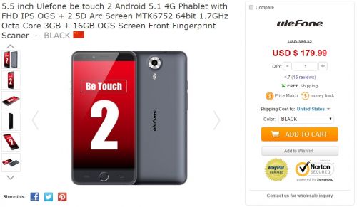 Pret Ulefone Be Touch 2