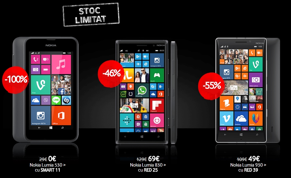 Vodafone dă startul campaniei Black Week; telefoane Windows Phone disponibile cu reducere 100%