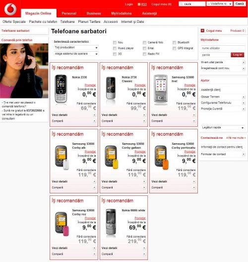 Oferta Vodafone de telefoane pentru sarbatori