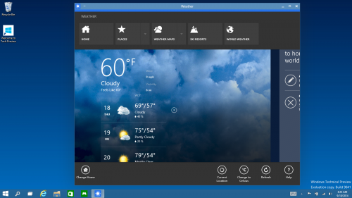 Microsoft publică o serie completă de capturi de ecran din Windows 10
