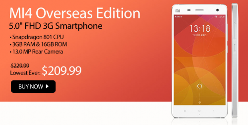 Xiaomi Mi 4, dar și alte produse din portofoliul companiei chineze, au parte de reduceri interesante prin intermediul unui magazin online