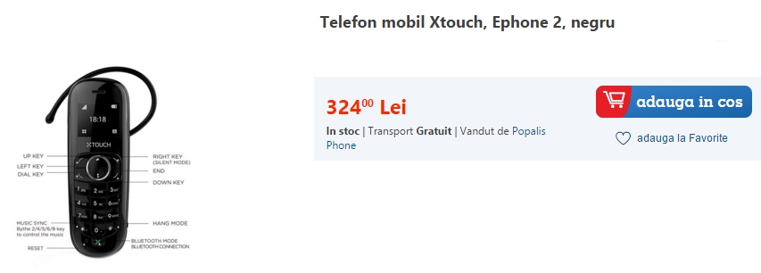Xtouch Ephone 2, cel mai mic telefon din lume, acum în oferta eMAG.ro la un preț de 324 lei
