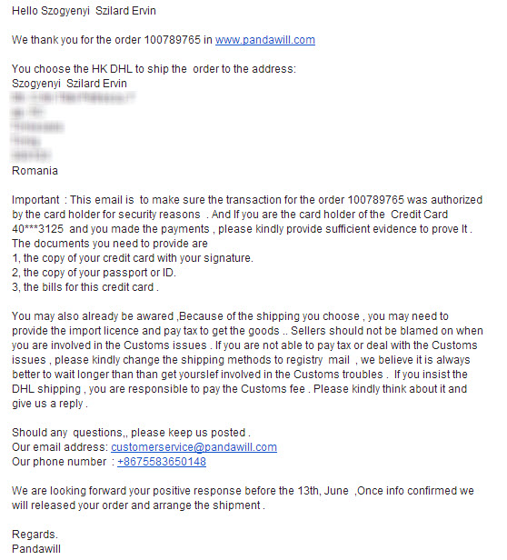 Pandawill mail (Update 1)