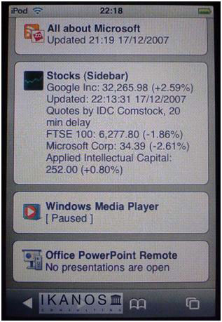 Windows Vista SlideShow pe iPhone