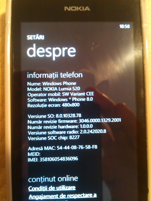 Nokia Lumia 520 Amber GDR2