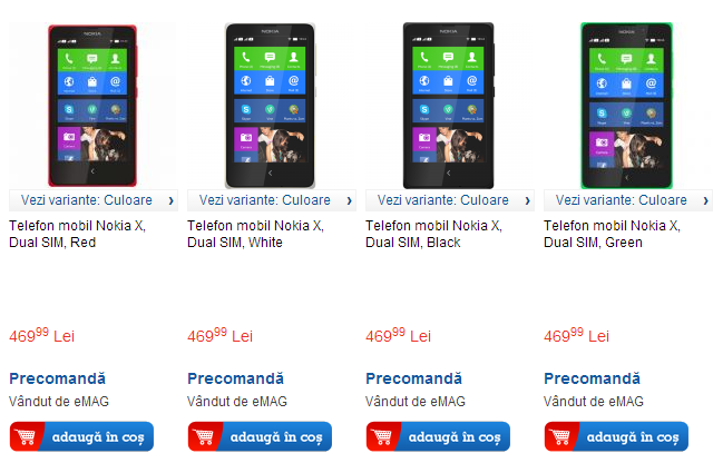 Pret Nokia X la eMAG