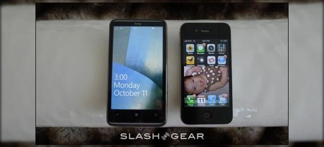 HTC HD7 versus iPhone 4; Windows Phone 7 versus iOS 4