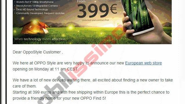 <b>Oppo Își deschide magazin online În Europa, livrează telefoane fără taxe poștale</b>După cum știți deja am realizat un review în premieră în România pentru handsetul Oppo Finder și acum așteptăm cu nerăbdare și noul model Oppo Find 5. O veste bună vine de pe forumul Mobilisimo.ro (mulțumim @Sp1tfire), unde aflăm că...