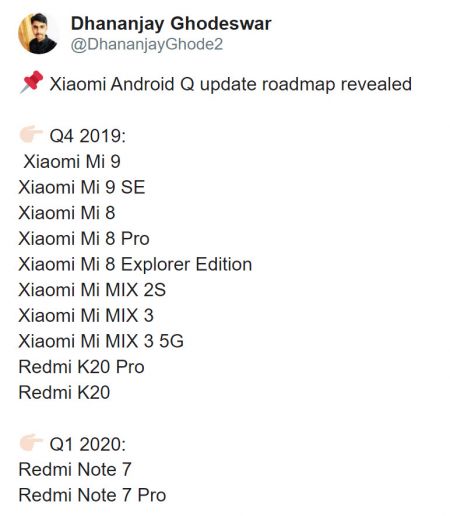 Xiaomi ar putea dezvălui curând ce telefoane primesc Android 10 în acest an; Listele probabile reapar online