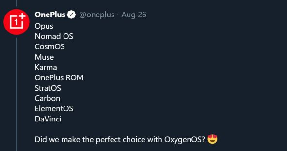 OxygenOS ar a fost la un pas să se numească altfel; Iată celelalte propuneri pentru denumiri ale sale, unele care sunau mai cool