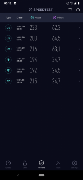 Nokia 7.2 Speedtest