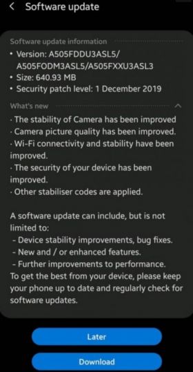 Samsung Galaxy A50 primeşte un upgrade de calitate foto prin actualizarea din luna decembrie