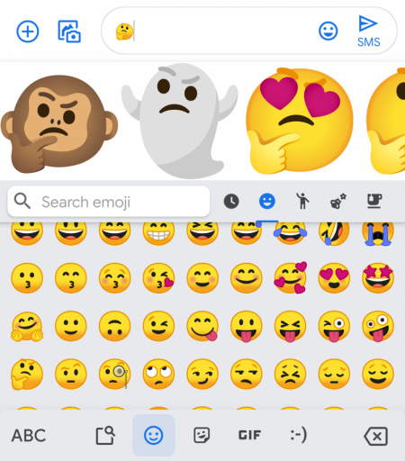 Google testează stickere care adopta aceleaşi expresii faciale că emoji-urile în tastatura Gboard
