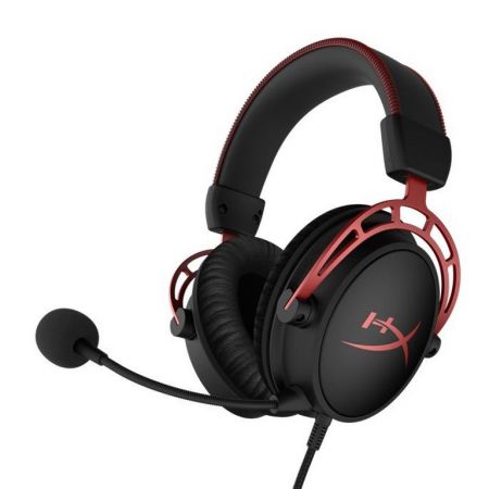 Căşti Gaming HyperX Cloud Alpha, surround, multiplatforma, 3.5mm, negru-roșu