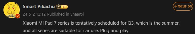 Integrare avansată auto; Xiaomi Pad 7 concepută (și) pentru utilizarea în automobile