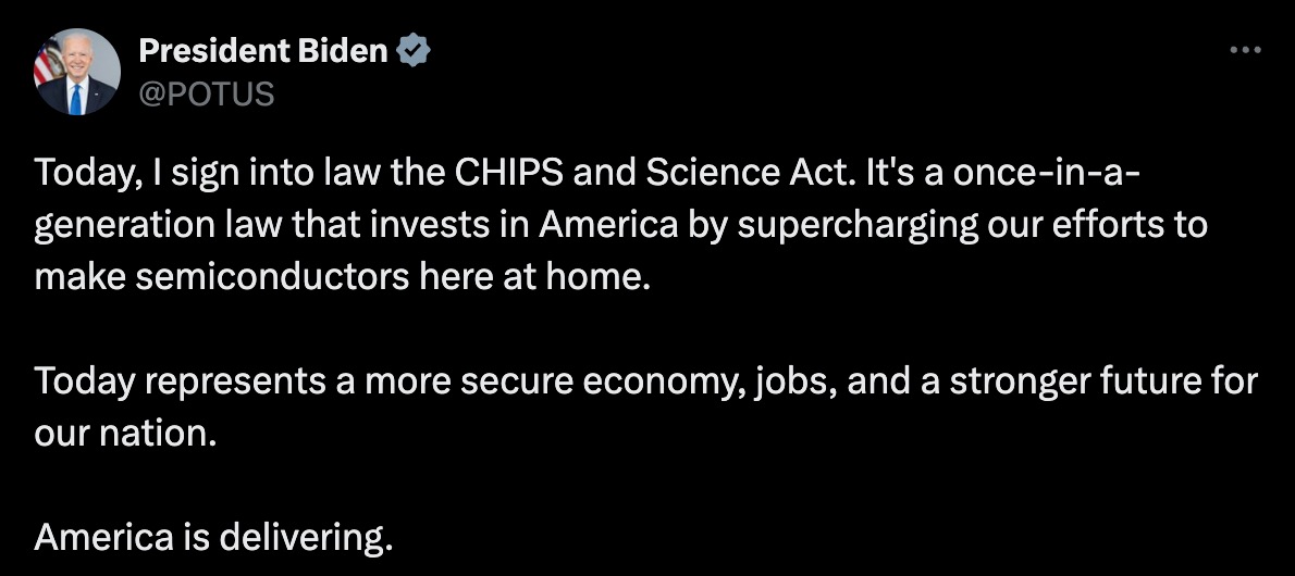 Fondurile directe provin din CHIPS and Science Act și vor fi utilizate pentru a susține construirea fabricilor TI de 300mm wafer, deja în construcție în statele Texas și Utah.