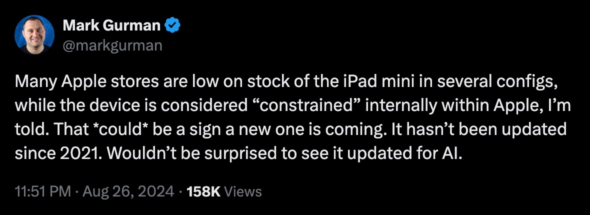 Apple pregătește un iPad mini 7 cu Apple Intelligence; Stocurile limitate ale modelului vechi anunță o lansare iminentă