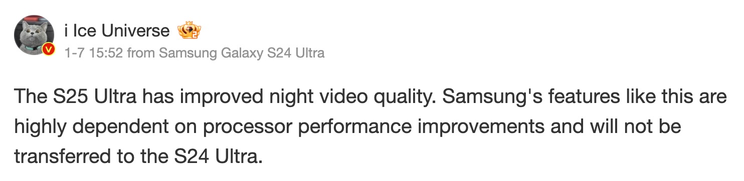 Galaxy S25 Ultra introduce o tehnologie dedicată filmării nocturne: de ce nu o vei găsi pe S24?