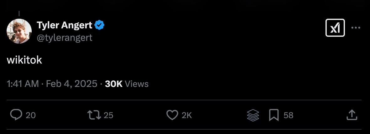 Ideea din spatele WikiTok a luat naștere dintr-un simplu tweet al dezvoltatorului Tyler Angert