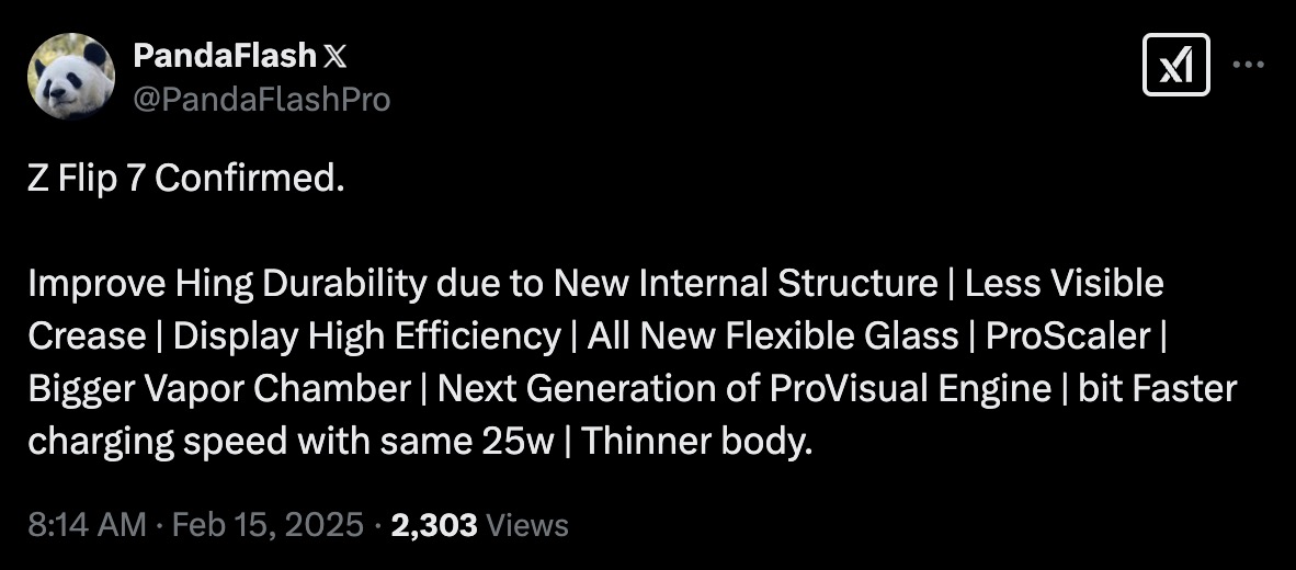 Potrivit zvonurilor publicate de PandaFlash pe X (Twitter), Samsung va folosi o nouă structură internă care întărește balamaua, ceea ce va reduce vizibilitatea cutei de pe ecran.