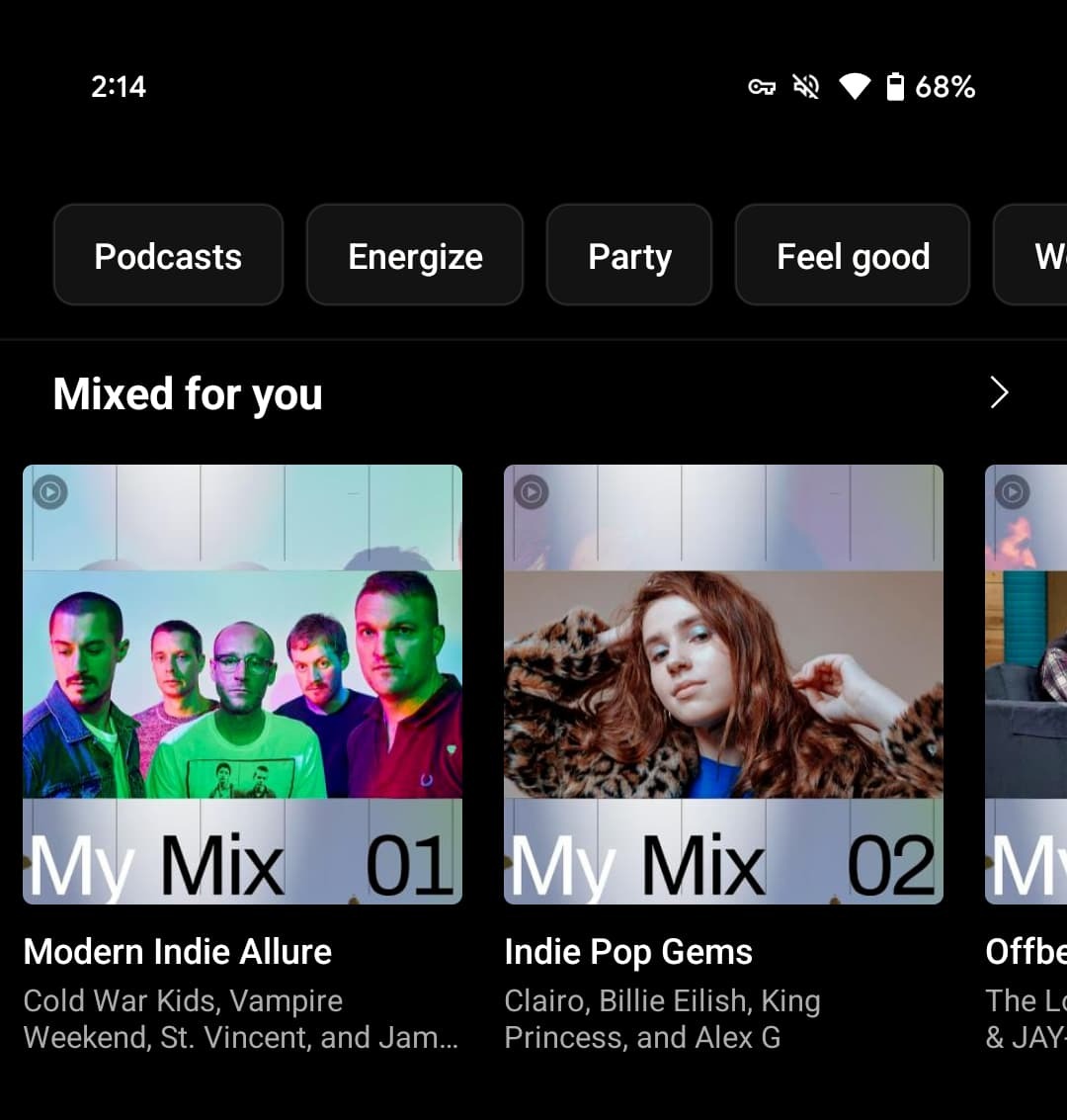 YouTube Music face o schimbare subtilă, dar utilă: listele de redare „My Mix” generate automat nu mai sunt doar numerotate (My Mix 1, My Mix 2 etc.)
