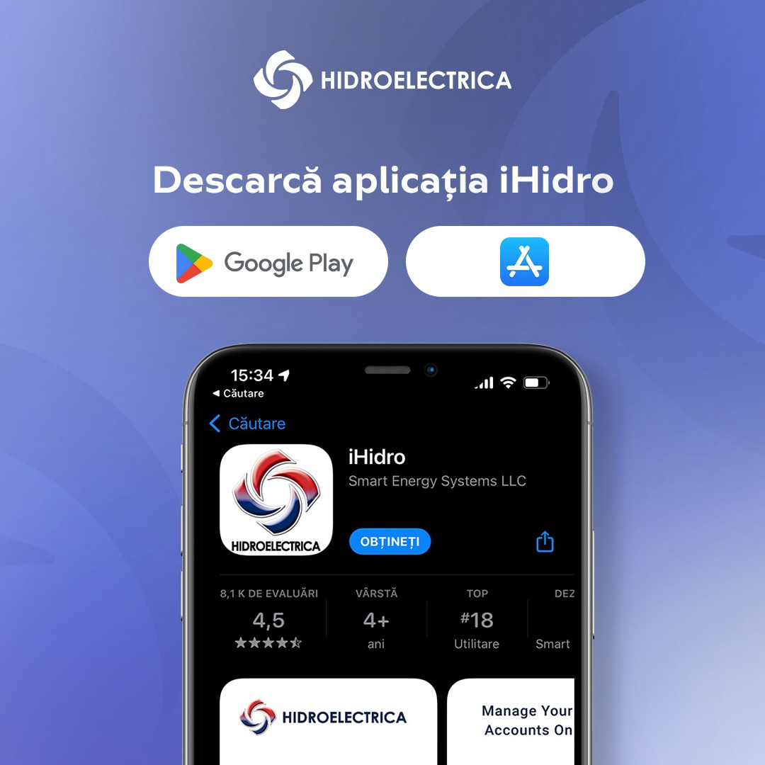 Facturi mai ușor de plătit la Hidroelectrica: suport pentru Google Pay, Apple Pay și card bancar în aplicația iHidro