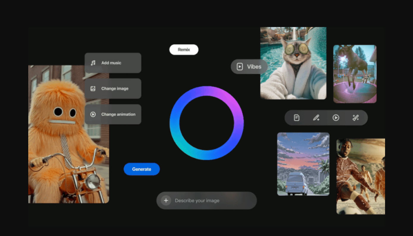 Meta lansează Vibes; Videoclipurile generate de AI devin noul TikTok