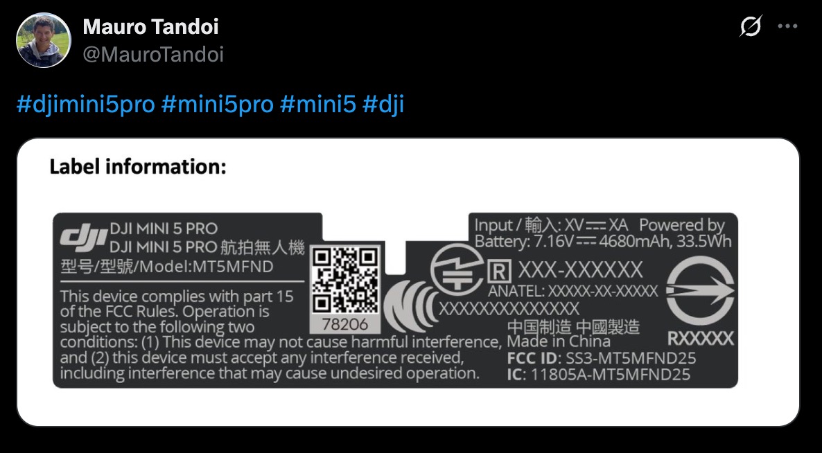 DJI pregătește Mini 5 Pro
