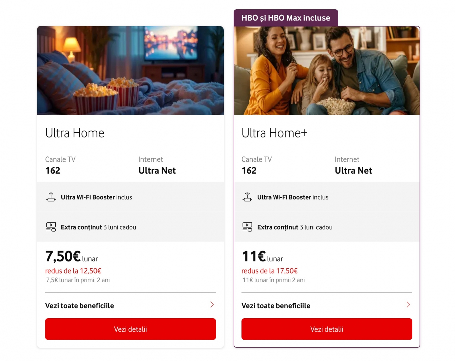 Pachetele Ultra Home și Ultra Home+ de la Vodafone; internet rapid și televiziune premium la prețuri mici