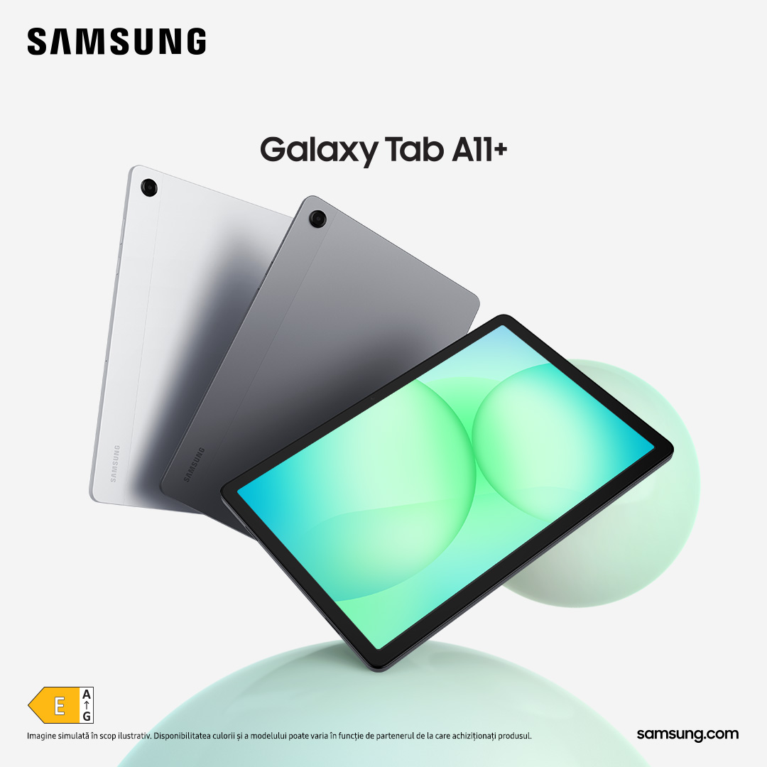 Samsung lansează Galaxy Tab A11+ în România; ecran 90 Hz, baterie mare și stocare extinsă