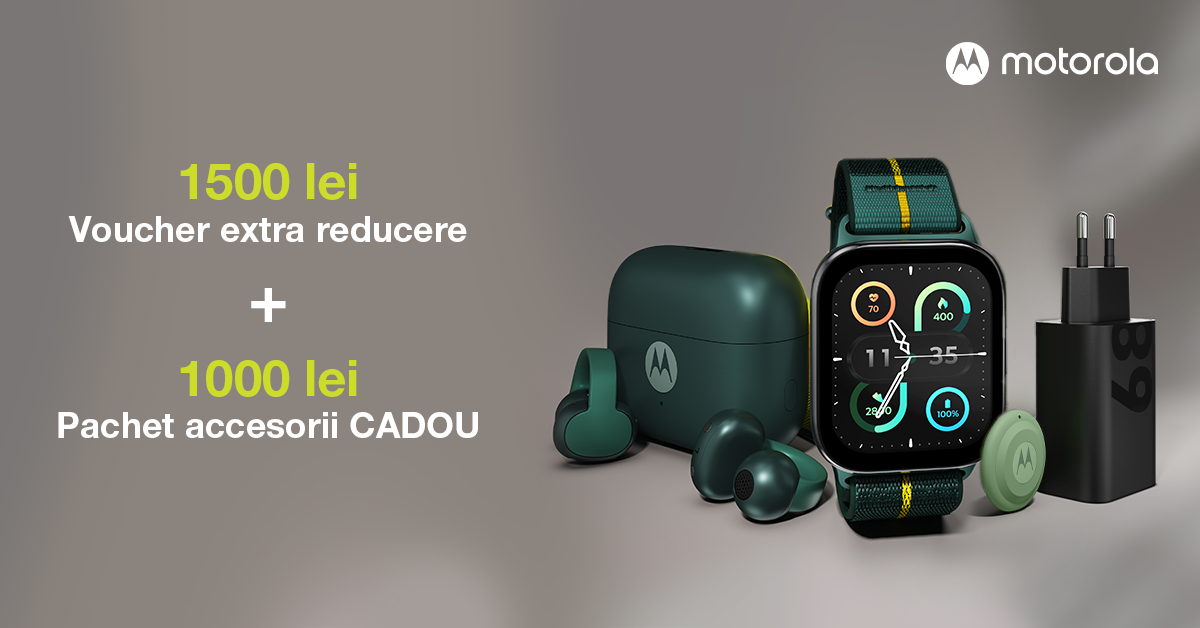 Motorola aduce un nou telefon edge ultra-subțire la eMAG; voucher de 1500 lei și accesorii cadou la înscriere