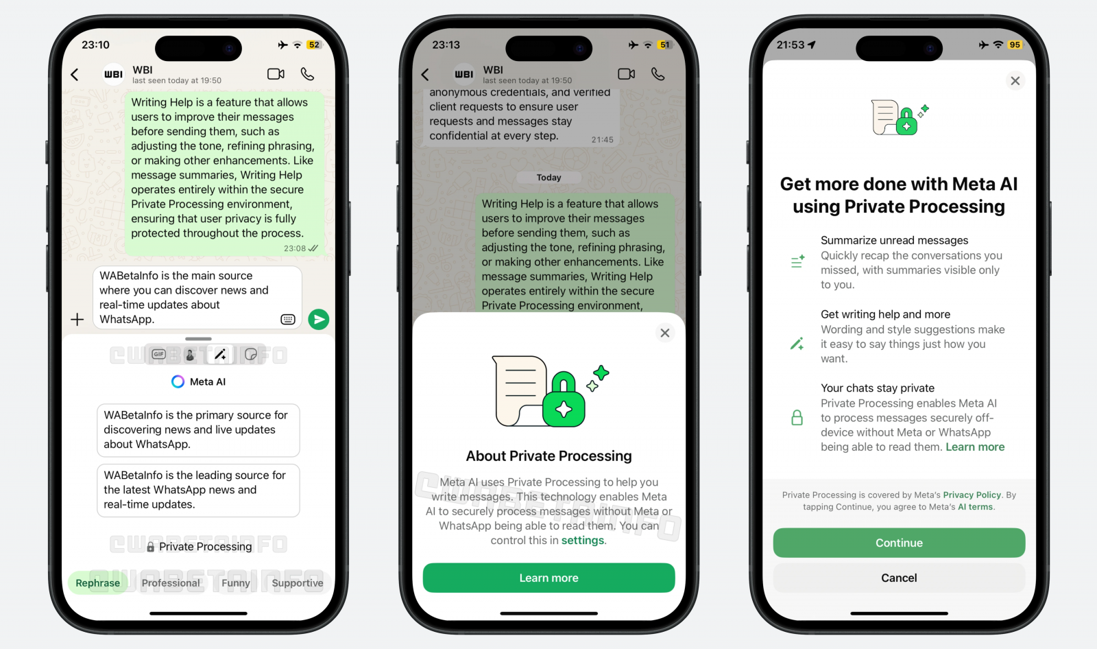 WhatsApp testează funcția de sugestii AI pentru scrierea mesajelor; Writing Help este disponibil în varianta beta pe iOS