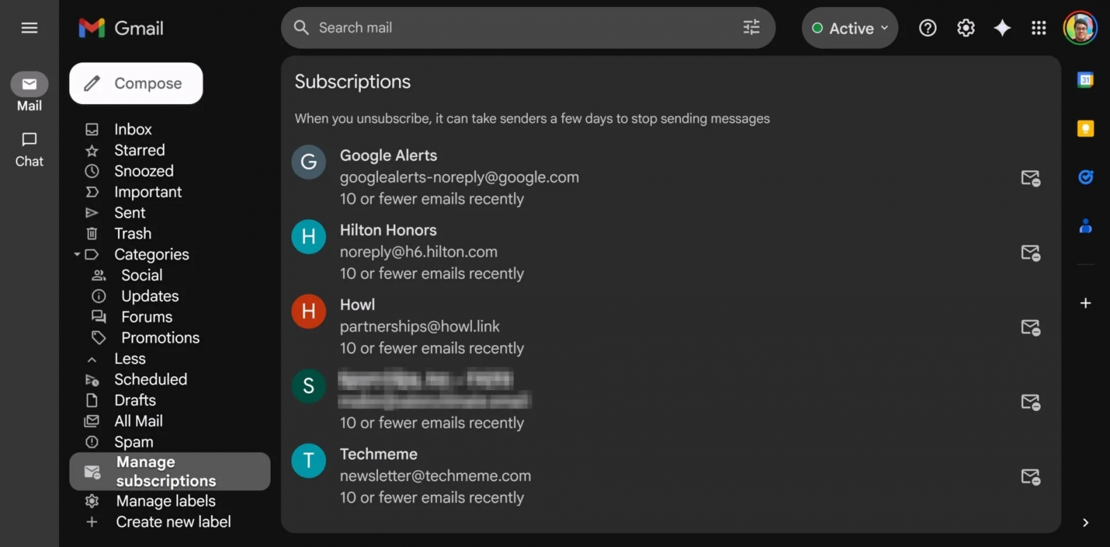 Un nou tab în Gmail ajută la controlul abonamentelor; Dezabonare rapidă și blocare expeditori direct din interfață