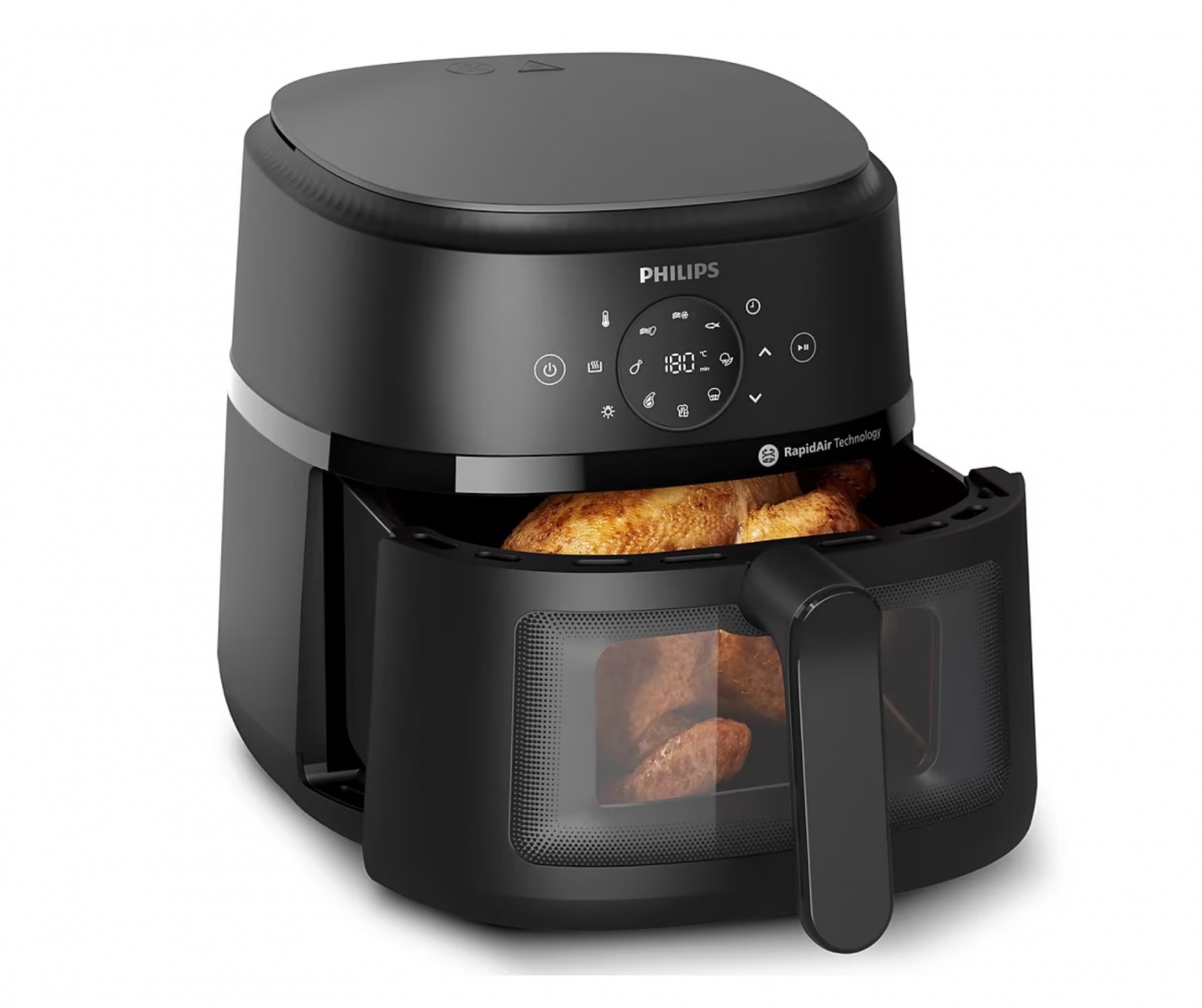 Friteuza de 6.2 litri, afişaj digital, 13 funcţii de gătire