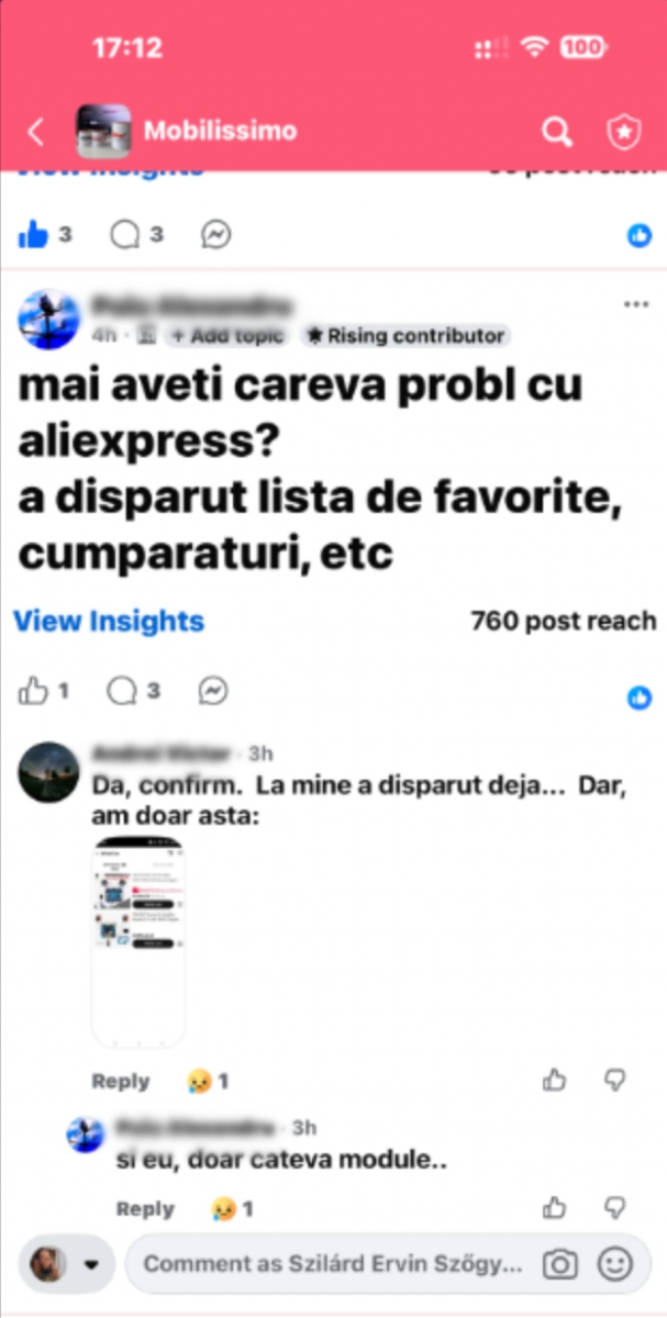 Wishlist-ul și favoritele dispar din AliExpress - mai mulți utilizatori raportează erori