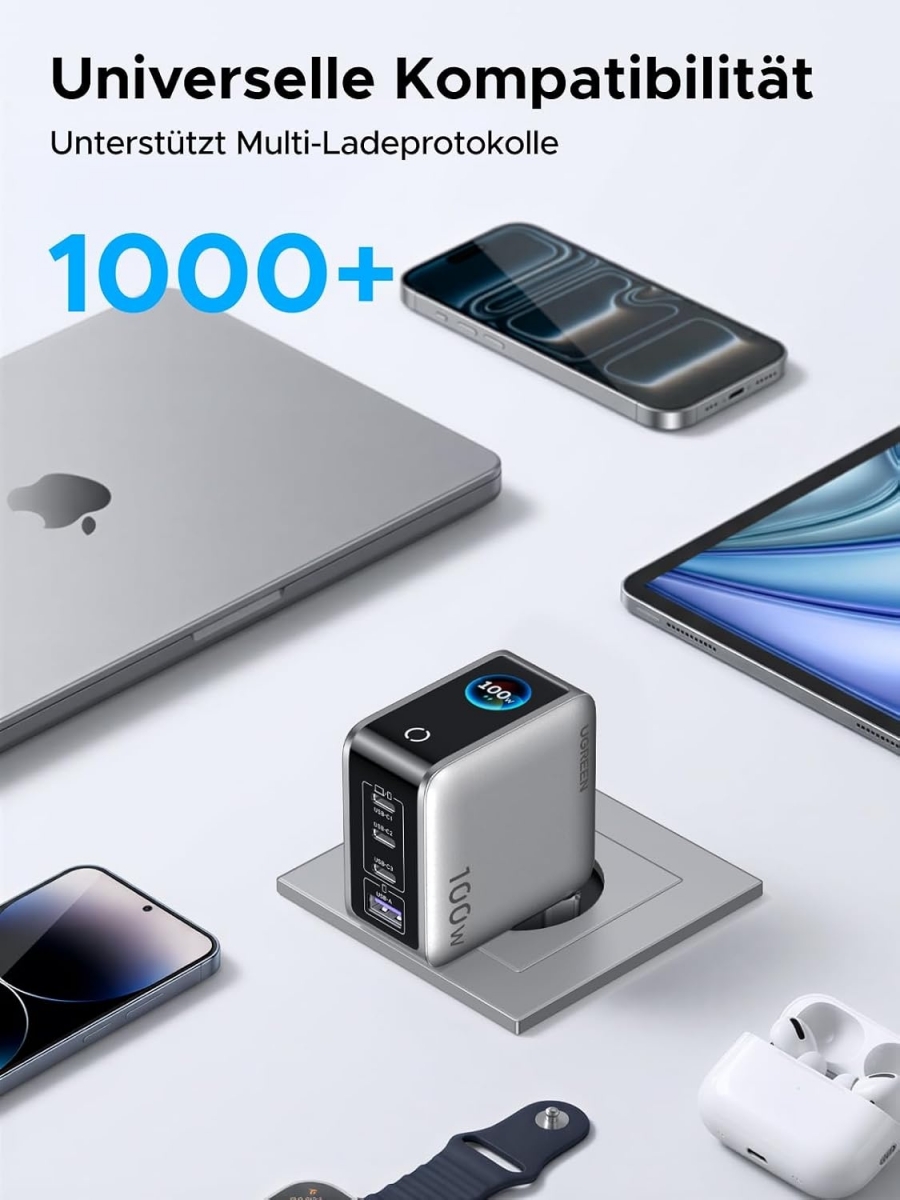 UGREEN Nexode Pro 100W ajunge în Europa cu display tactil – vezi în timp real câți wați trage fiecare dispozitiv